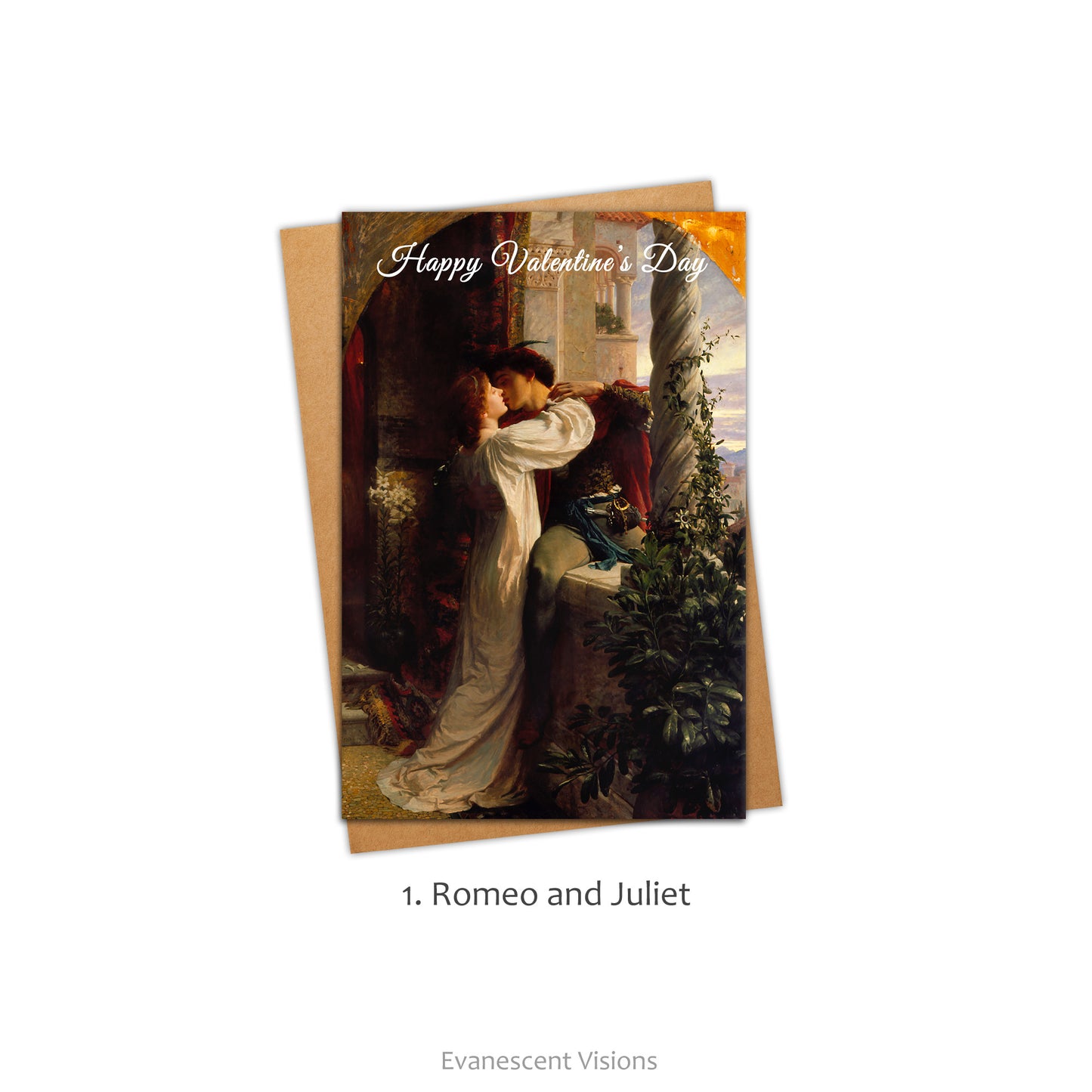Valentine card with design option 'Romeo and Juliet'