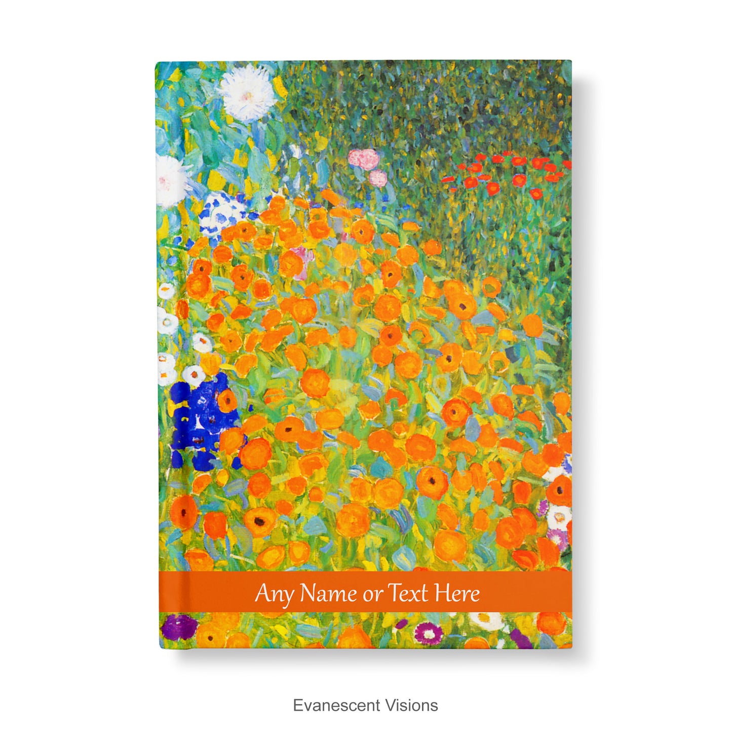 Personalised Notebook, Hardback with Klimt's Bauerngarten artwork