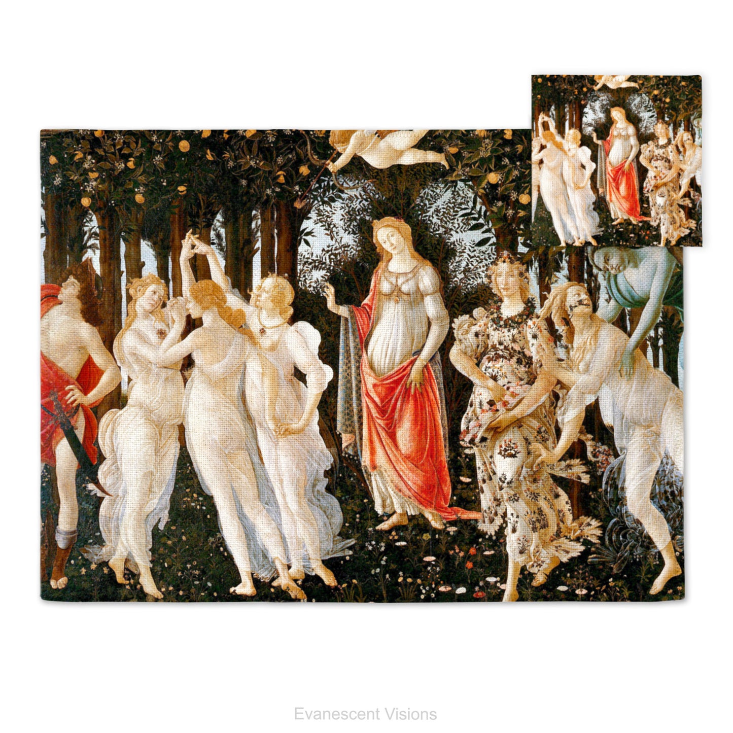 Placemat and coaster with design of 'Primavera' by Sandro Botticelli (1445-1510).