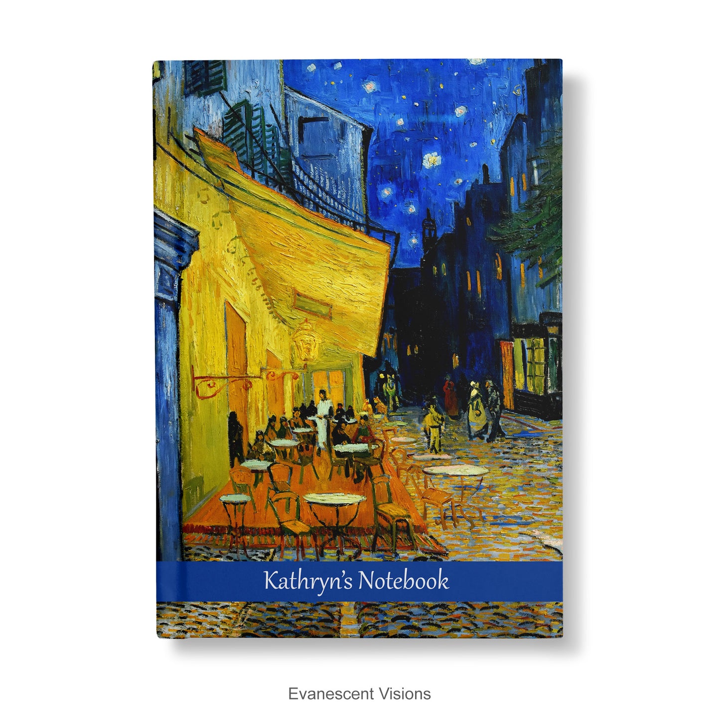 Personalised Notebook with Van Gogh Cafet Terrace at Night artwork