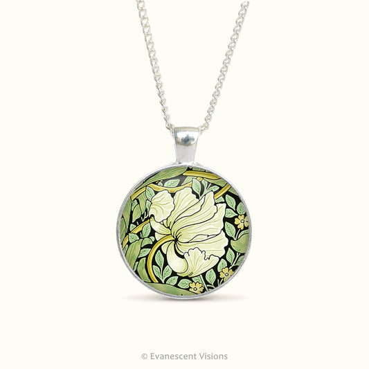 Double sided pendant necklace with design 'Pimpernel' by William Morris