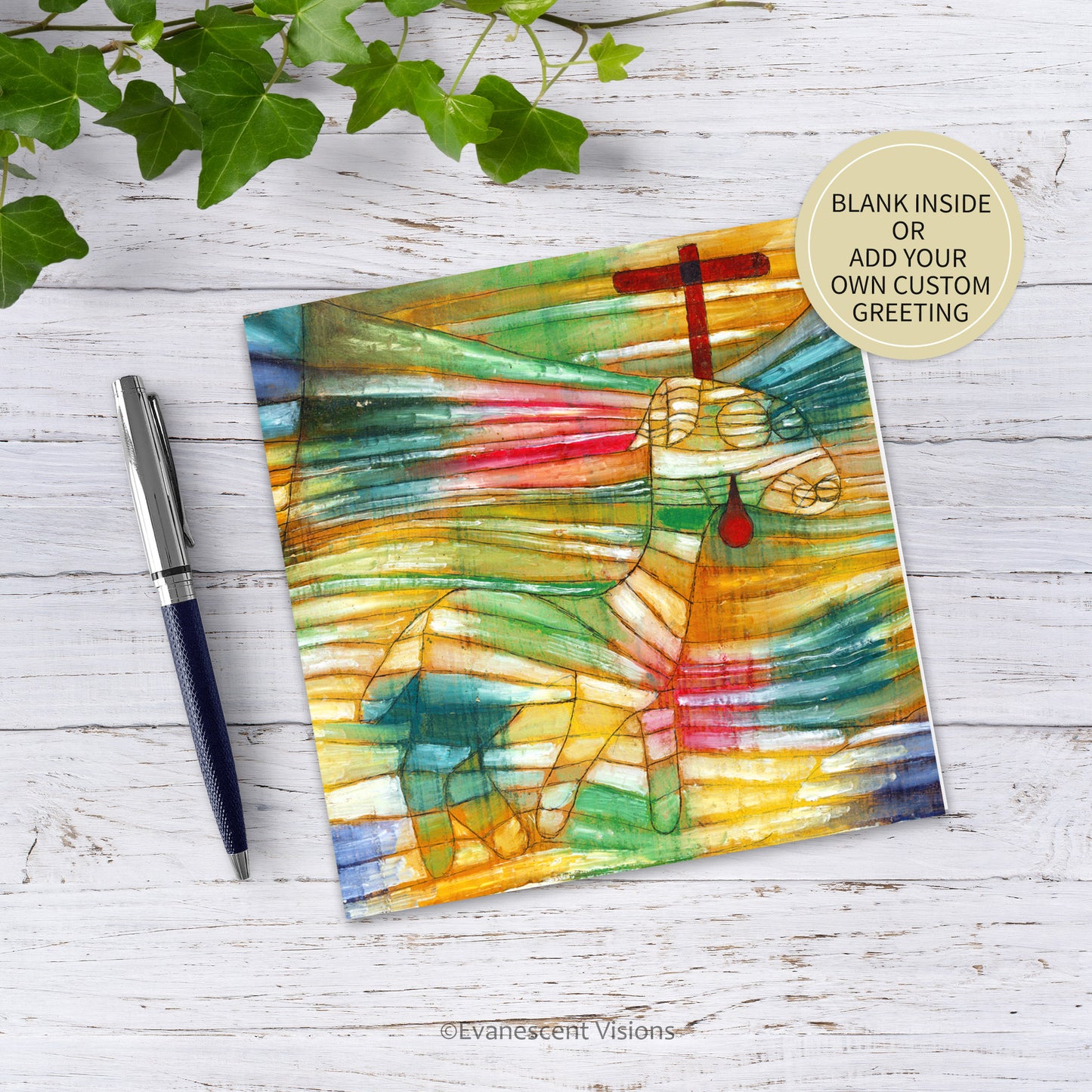 Paul Klee Art The Lamb and cross Easter greeting card