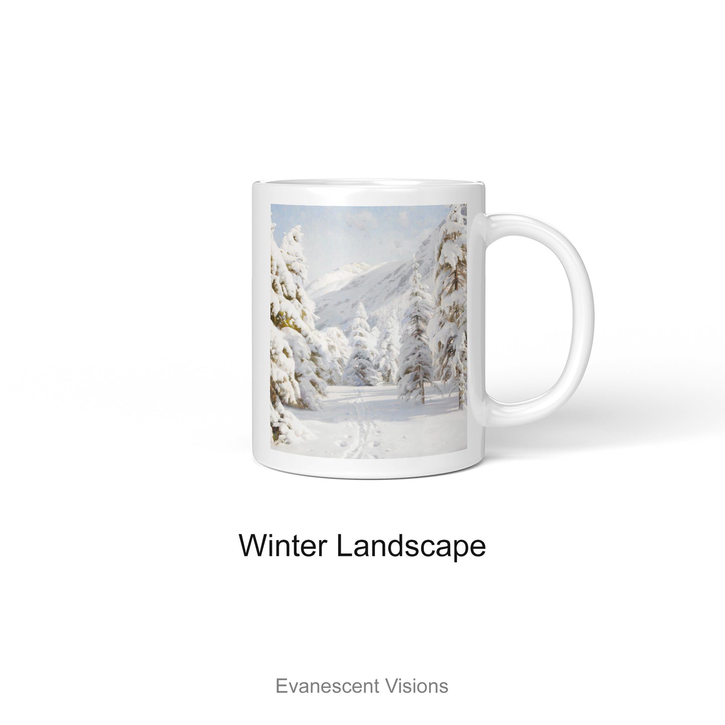 Personalised Winter Landscape Mugs, Christmas Art Mugs