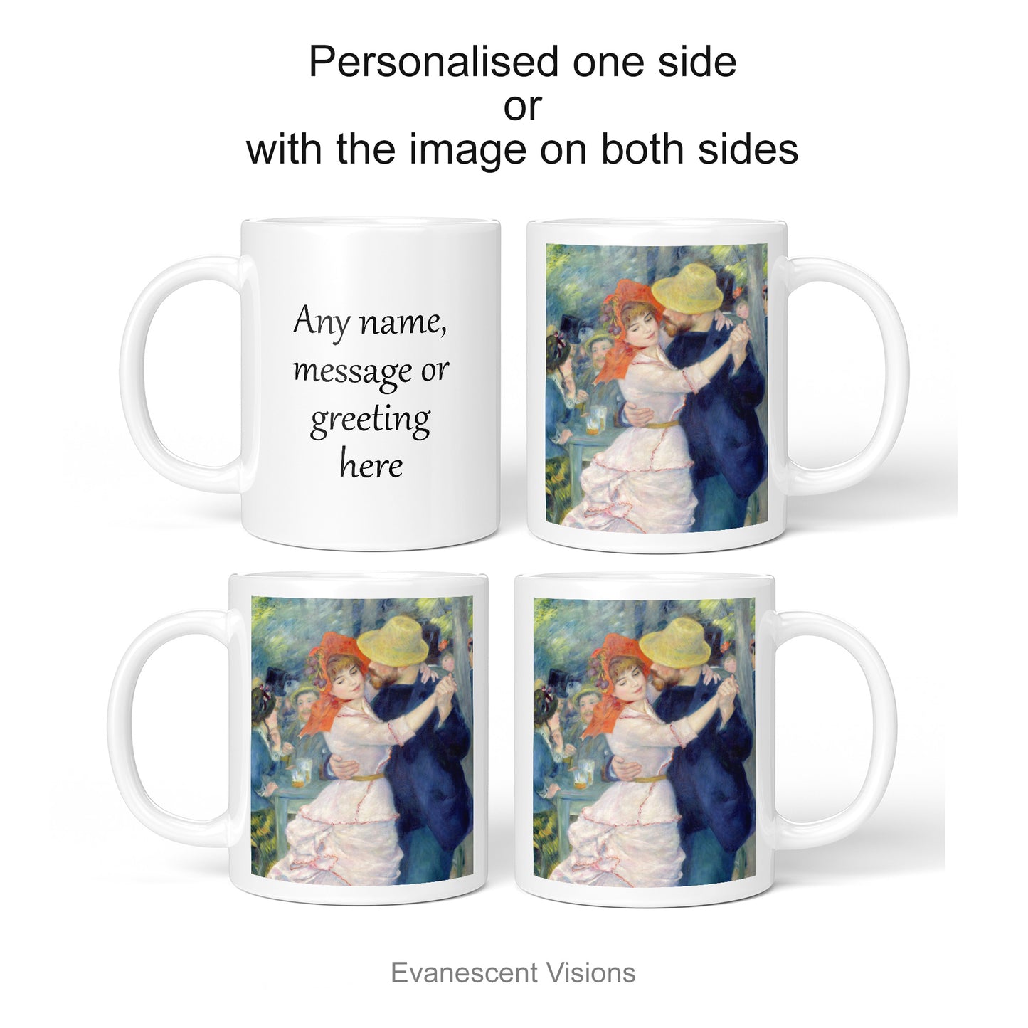 Personalised Art Mug for Anniversary or Valentine's Day