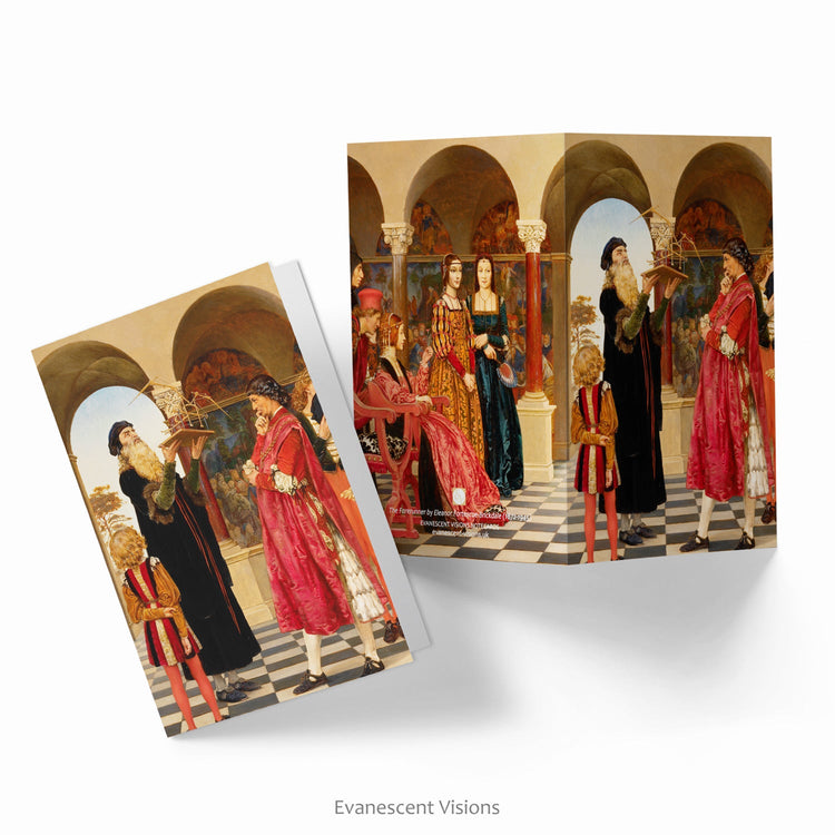 Front and bakc view of an Evanescent Visions fine art notecard or notelet with the deisgn covering the front and back of the card.