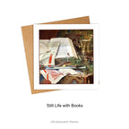 Card and envelope. Design Choice 'Still Life with Books' by Fernand Adriaenssens