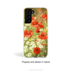 Floral Art Phone Case for Samsung Phones, Wildflowers, Poppies & Lilies, Flexilble Slim Case