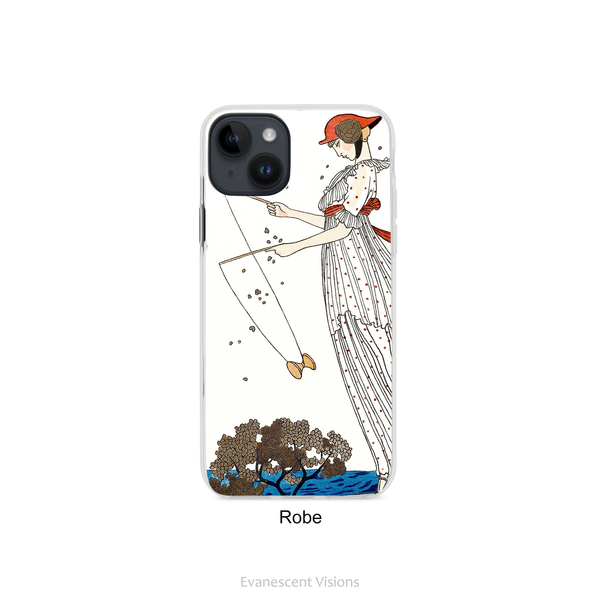 Vintage Fashion Art Phone Case for iPhones, Barbier Art Nouveau Illustrations