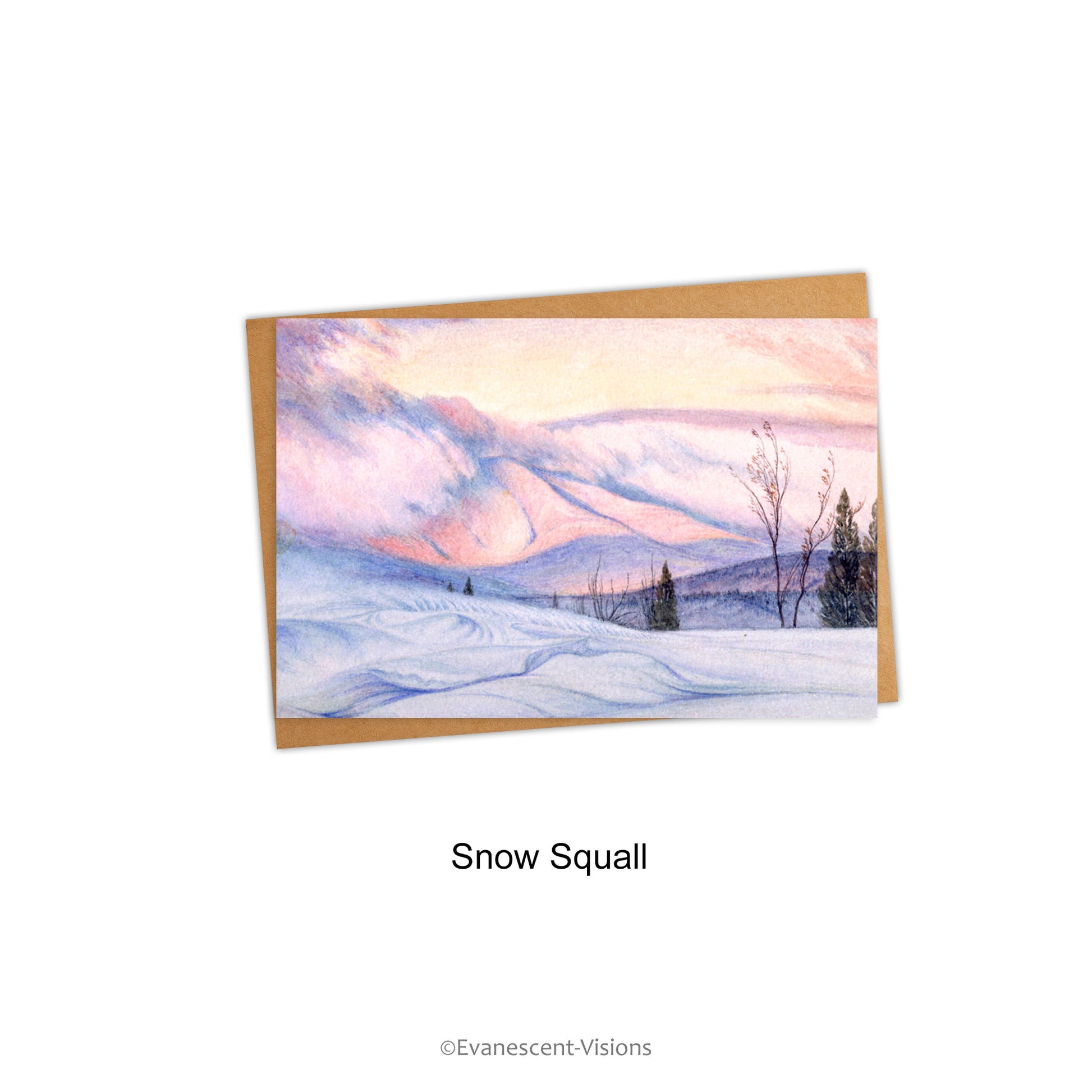 Card and envelope with design choice 'Snow Squall'