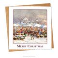 Merry Christmas Winter Art Card with artwork Market at Karlsplatz, Vienna, in Winter' by artist Emmerich Kirall