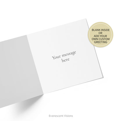 Inside card view with a personalised greeting example