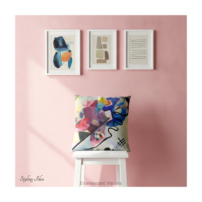 Kandinsky Jaune Rouge Bleu Art Cushion,  3 Sizes
