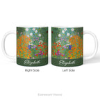 Right and left side views of the Bauerngarten floral ceramic mug.