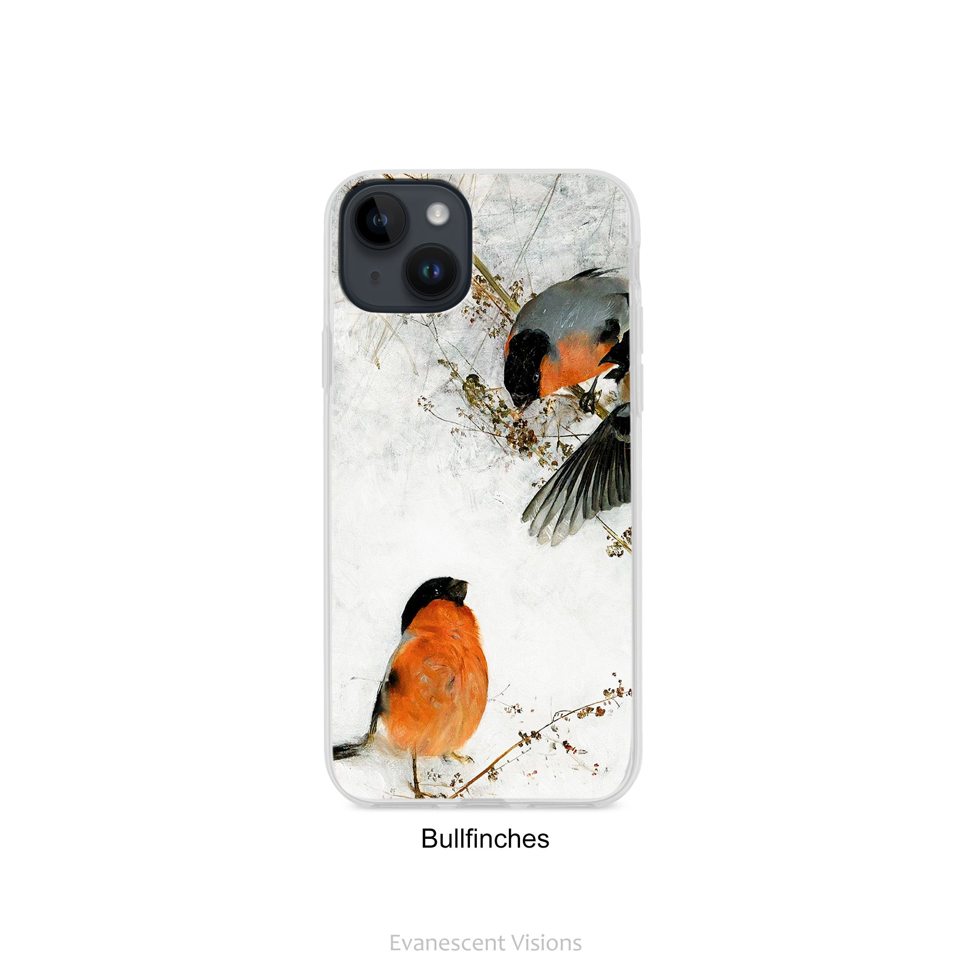 Birds in Winter Artistic Phone case for iPhone Series 17, 16, 15 and more