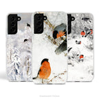 Birds in Winter Art Phone Case for Samsung Phones, Protective Slim Case