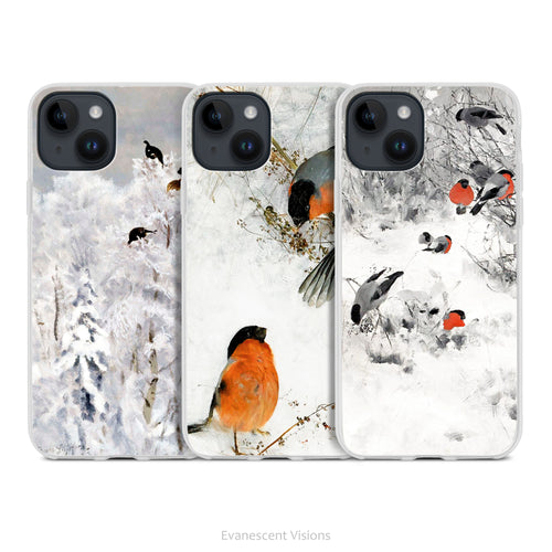 Birds in Winter Artistic Phone case for iPhone Series 17, 16, 15 and more