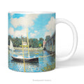 Ceramic mug with a print of  impressionist painting 'Bridge at Argenteuil' by Claude Monet 