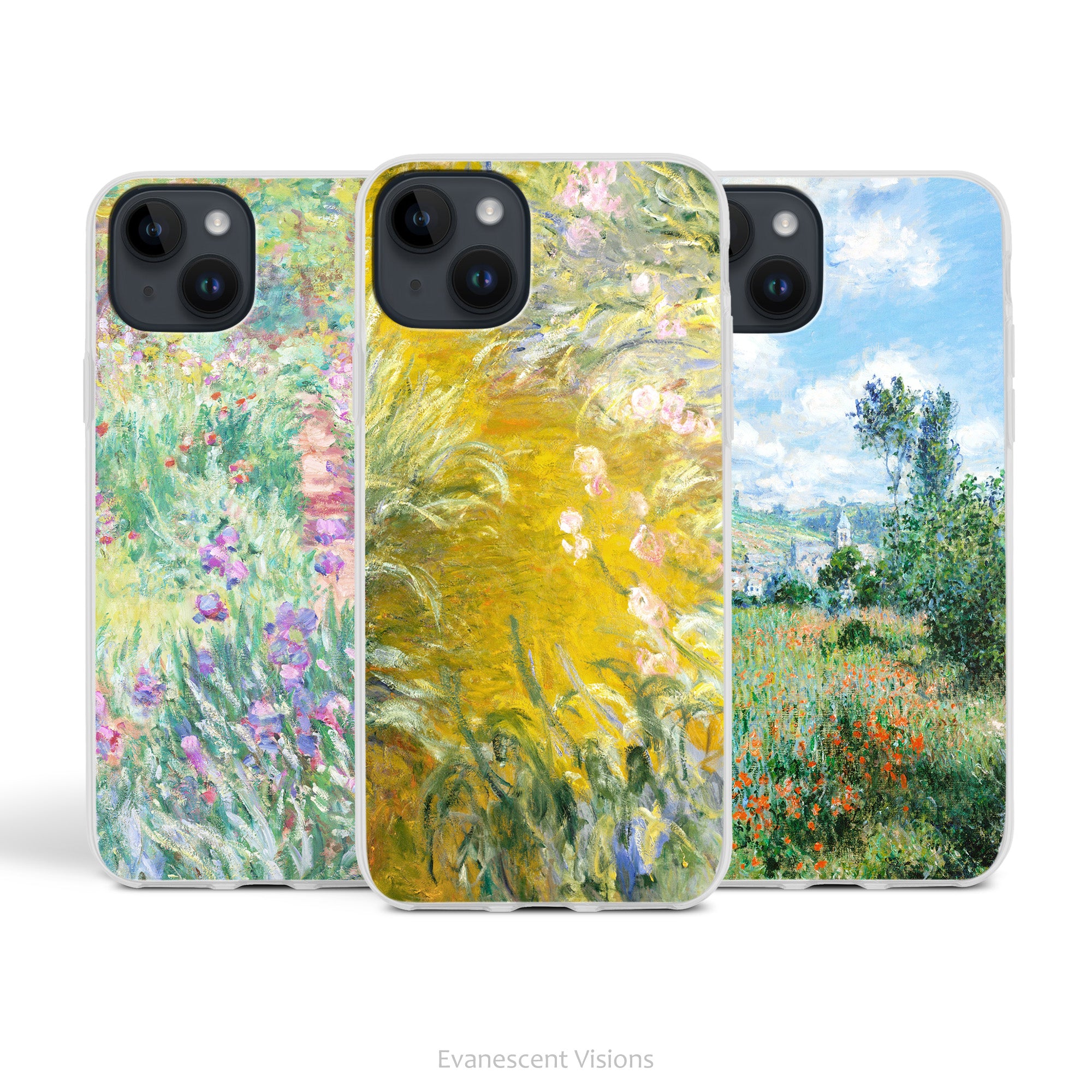 Monet Floral Landscapes Art Phone Case for iPhones, Protective Flexible Case