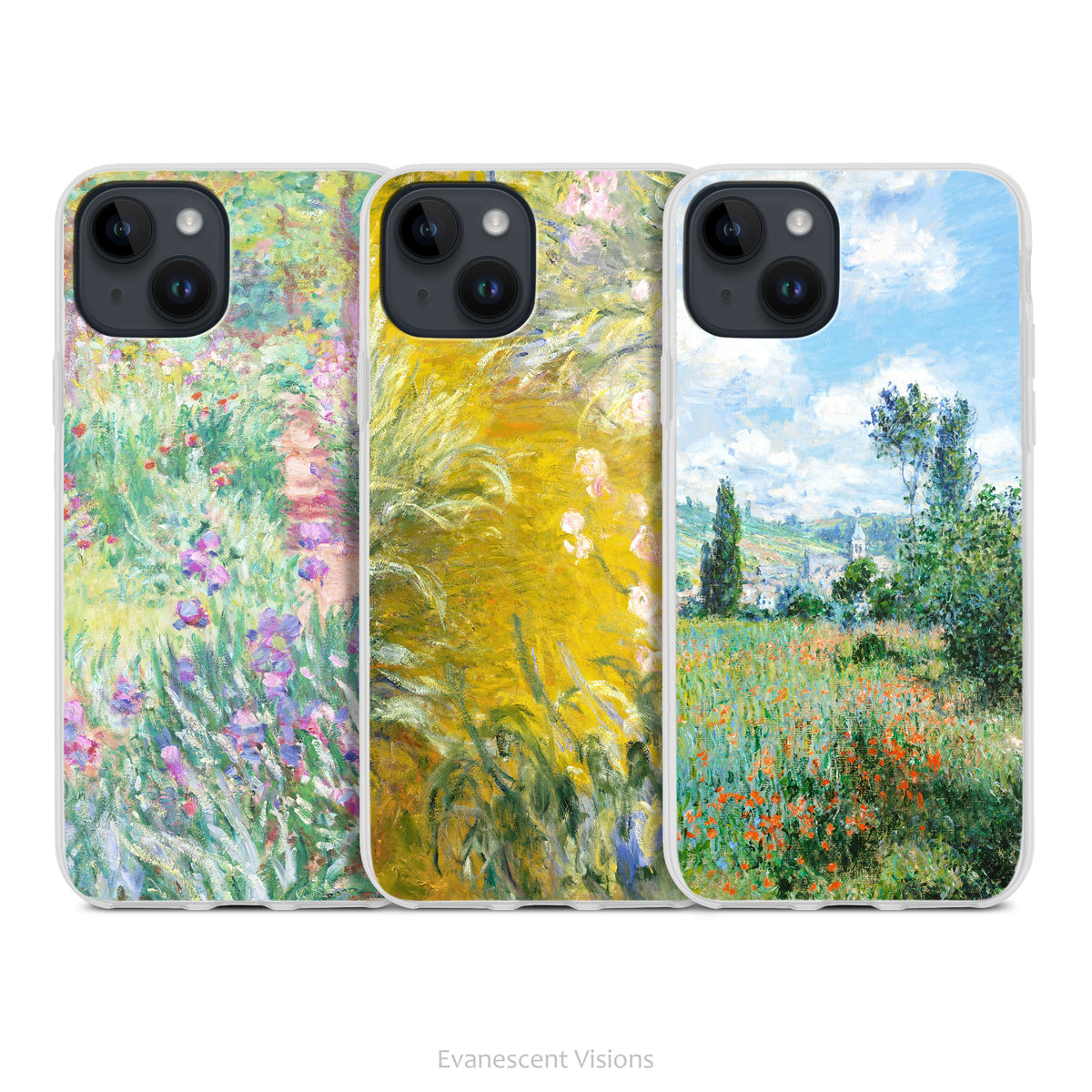 Monet Floral Landscapes Art Phone Case for iPhones, Protective Flexible Case