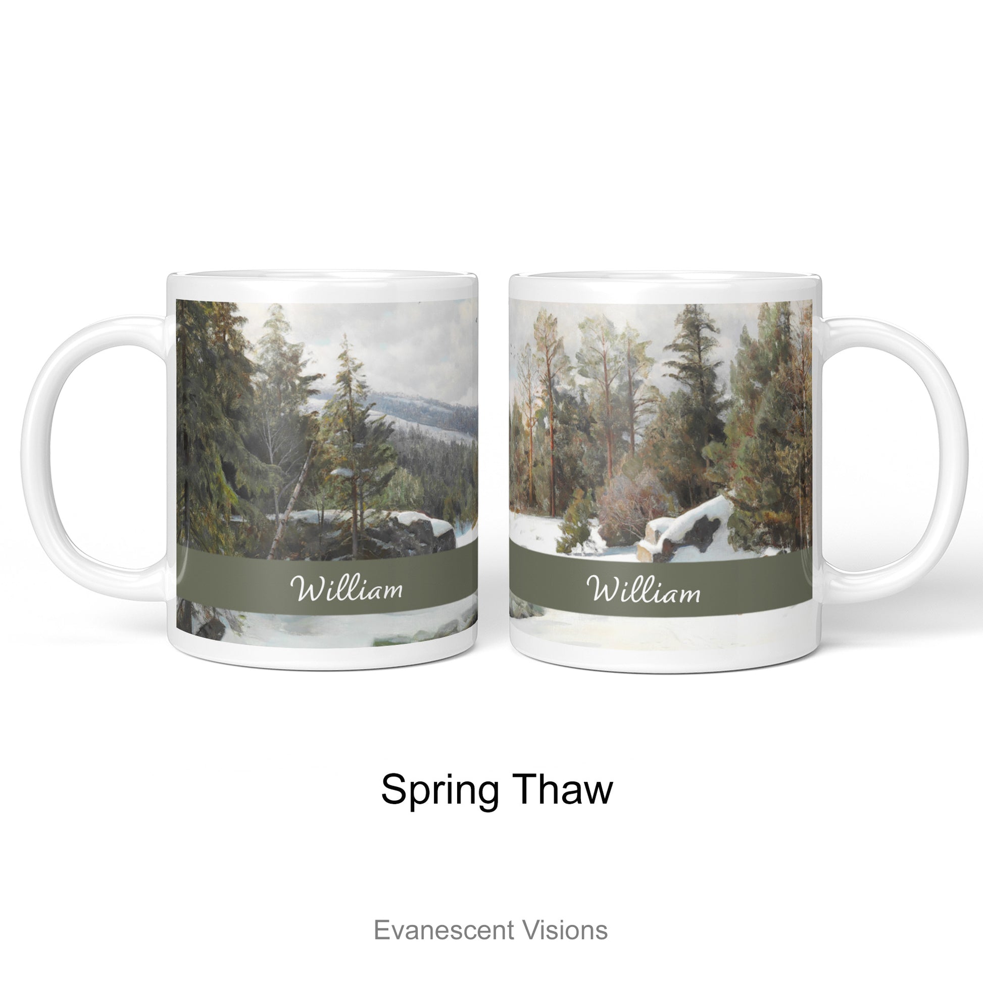 Design option 'Spring Thaw' for the Snowy Winter Landscapes Mug