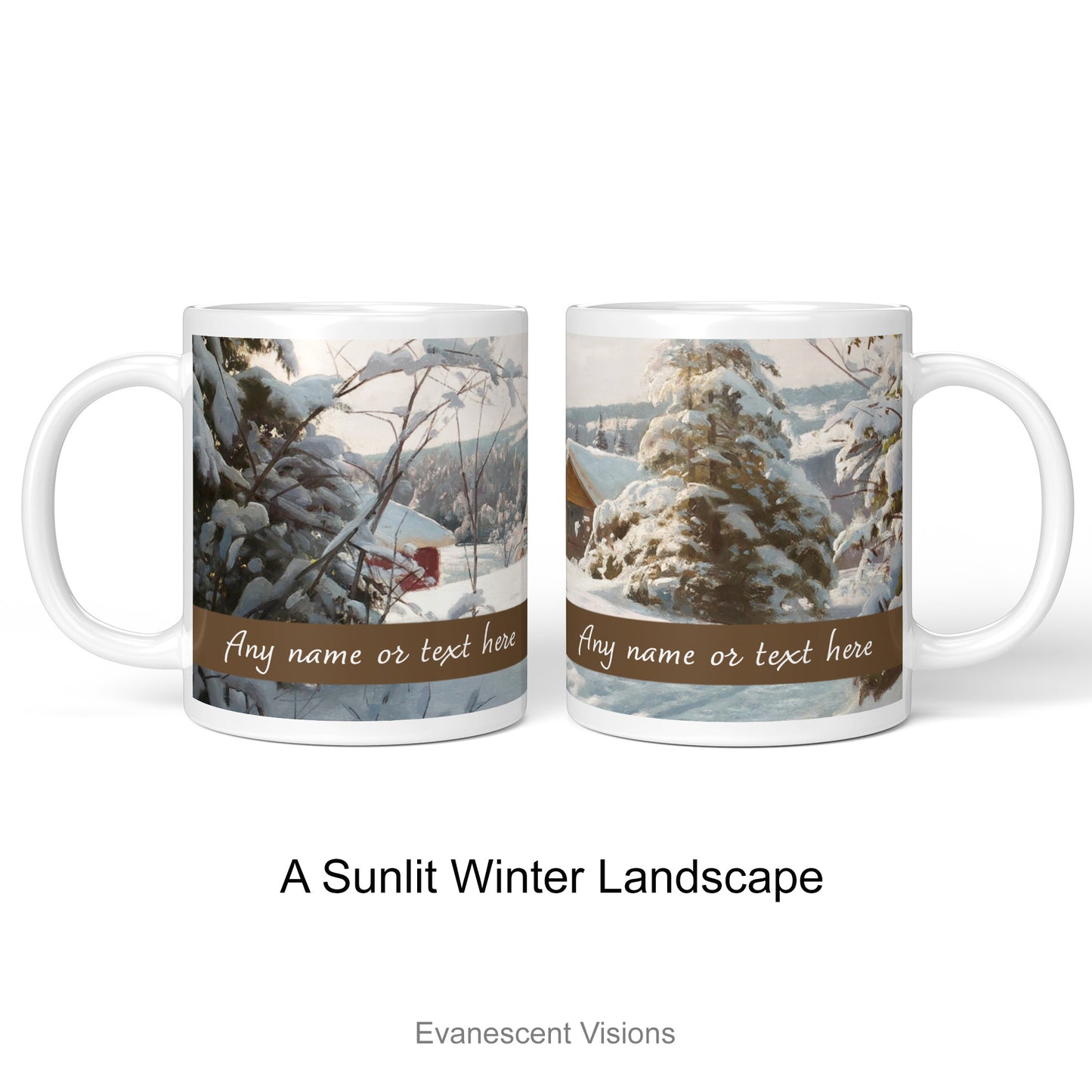 Design option 'A Sunlit Winter Landscape' for the Snowy Winter Landscapes Mug