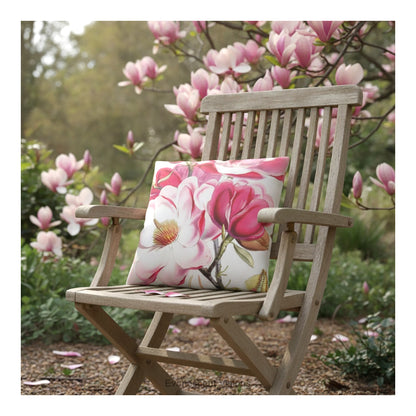 Pink Magnolia Floral Decorative Cushion