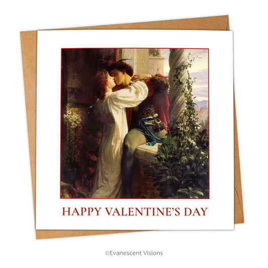 Romeo and Juliet painting Happy Valentine Day Card and envelope