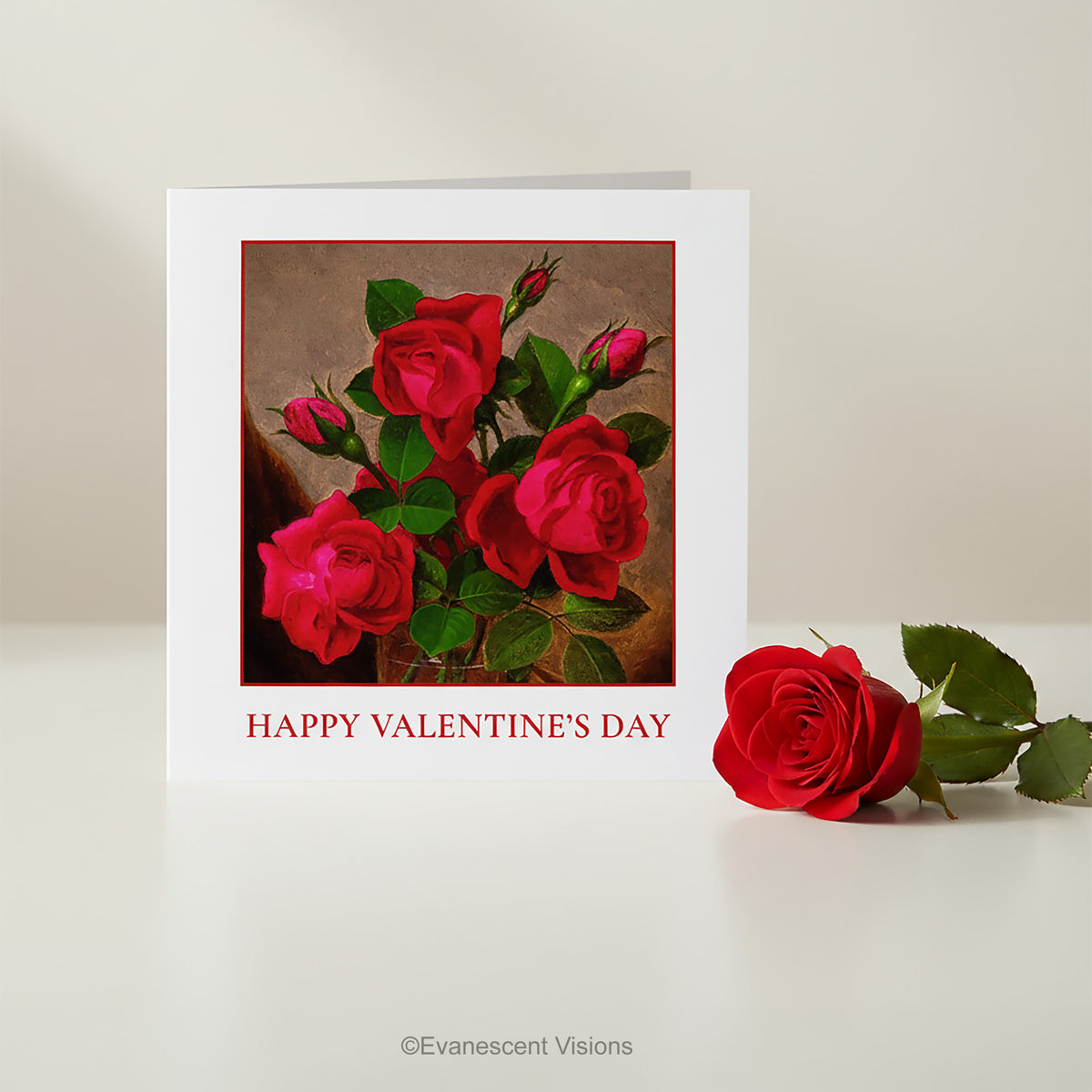 Red Roses Happy Valentine's Day Card, Personalised or Blank