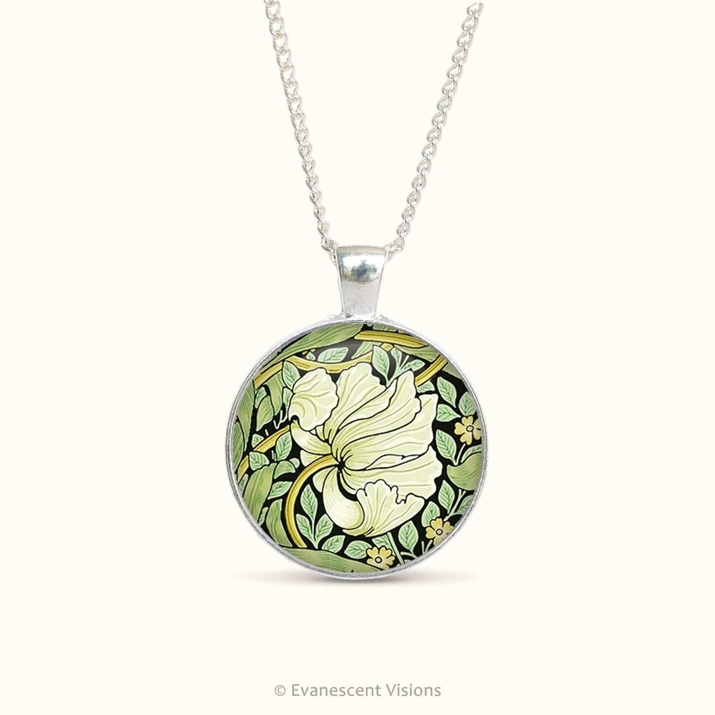 Double sided pendant necklace with design 'Pimpernel' by William Morris
