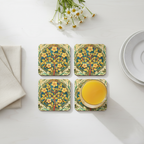 William Morris Rose Wreath Coasters,  Set of 4