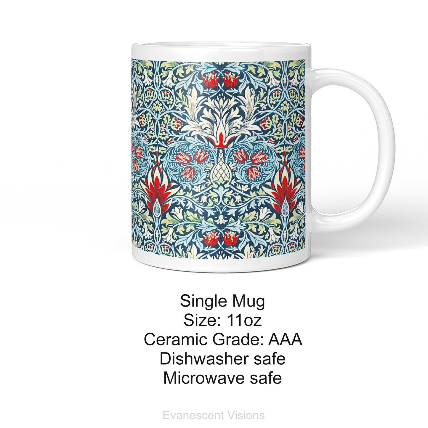 Product details for the William Morris Snakeshead Ceramic Art Mug