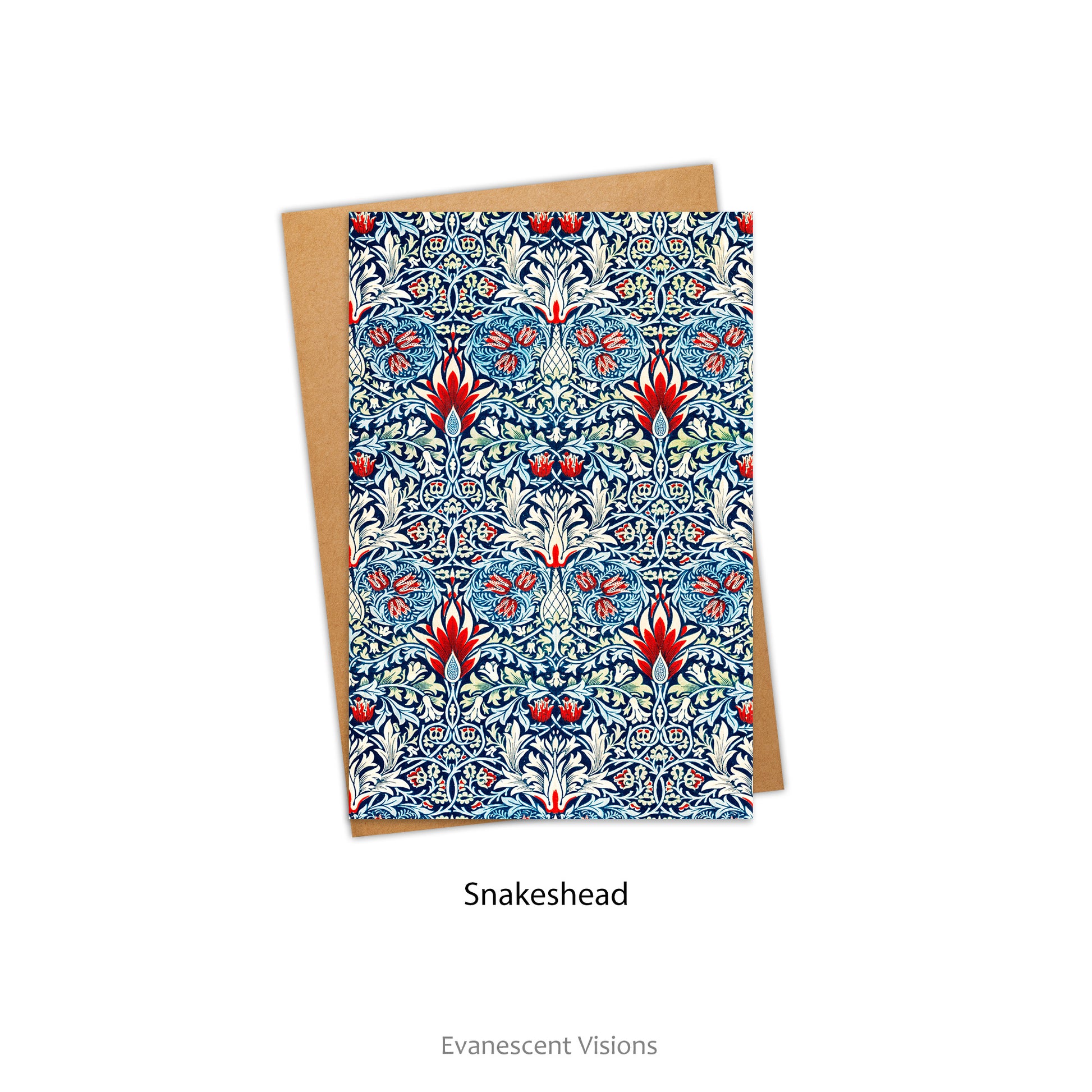 William Morris Snakeshead Pattern Greeting Card