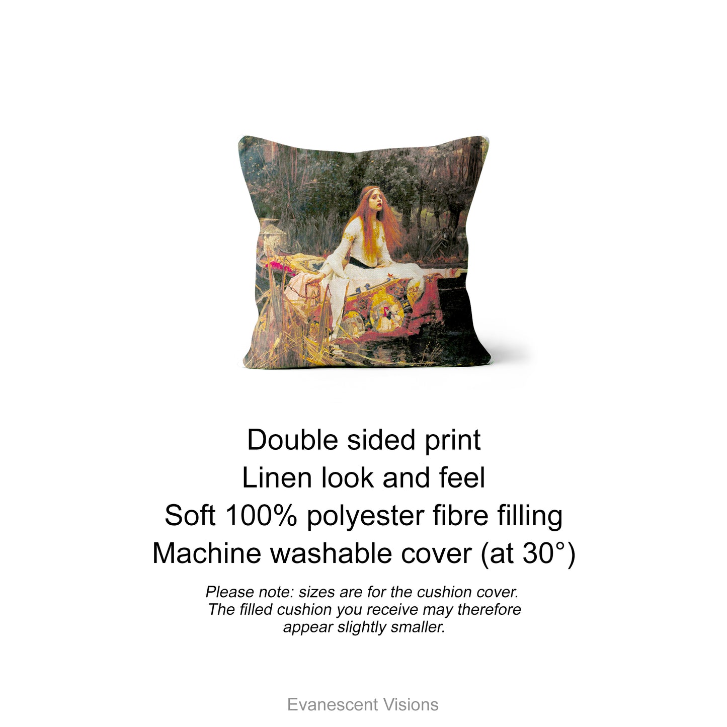 John William Waterhouse Decorative Art Cushions, Miranda, Lady of Shalott, Ulysses