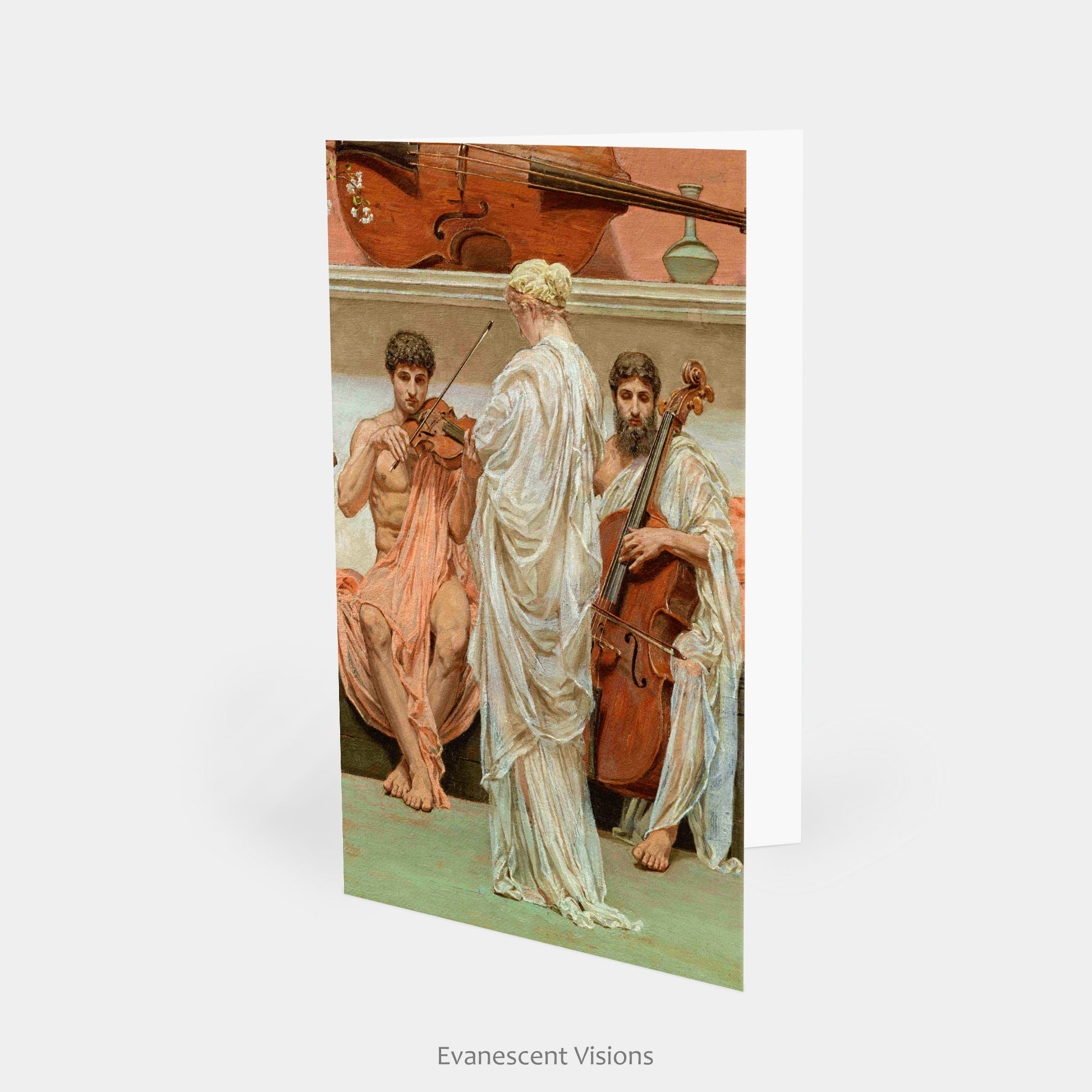 the Albert Joseph Moore Quartet Art Notecard standing on a desk 