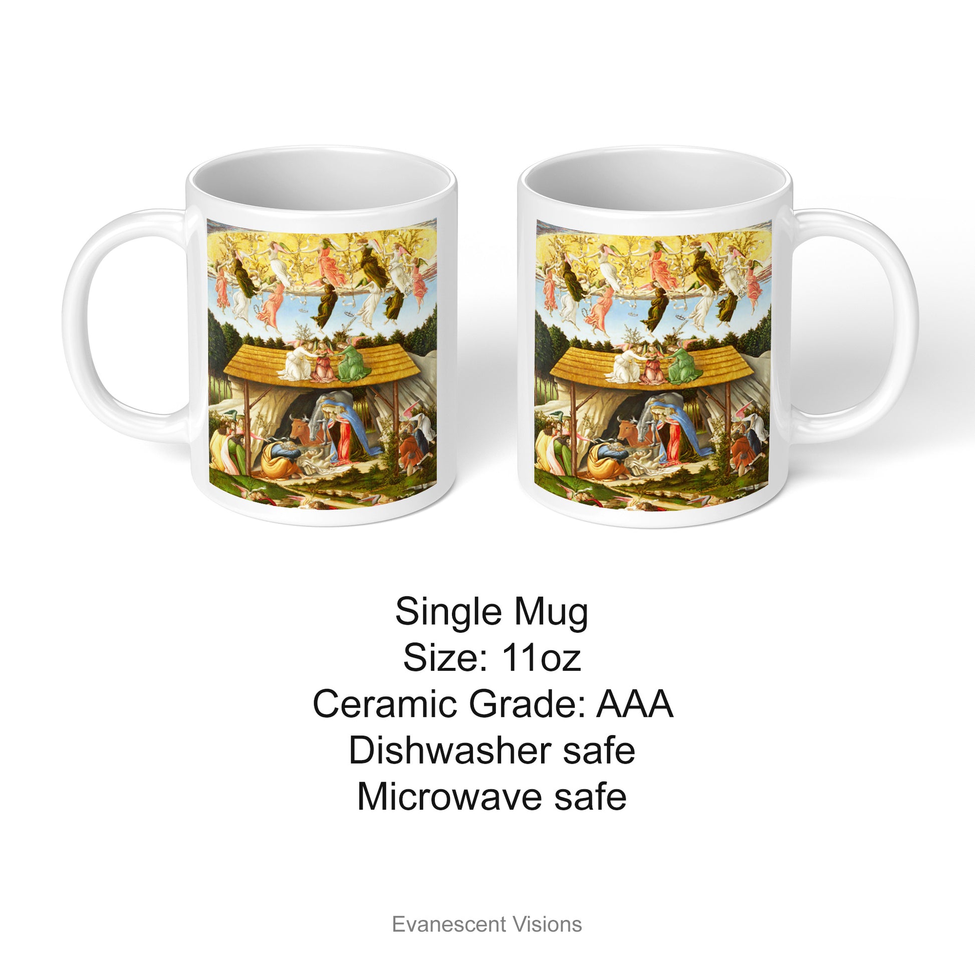Product details for the Botticelli Mystic Nativity Fine Art Mug