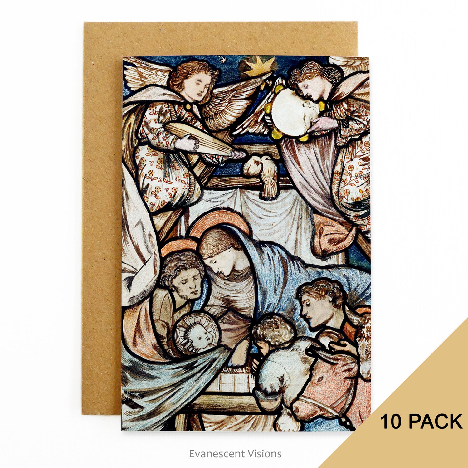 Burne-Jones The Nativity Art Christmas greeting card with envelope