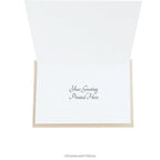 inside the card with a printed greeting