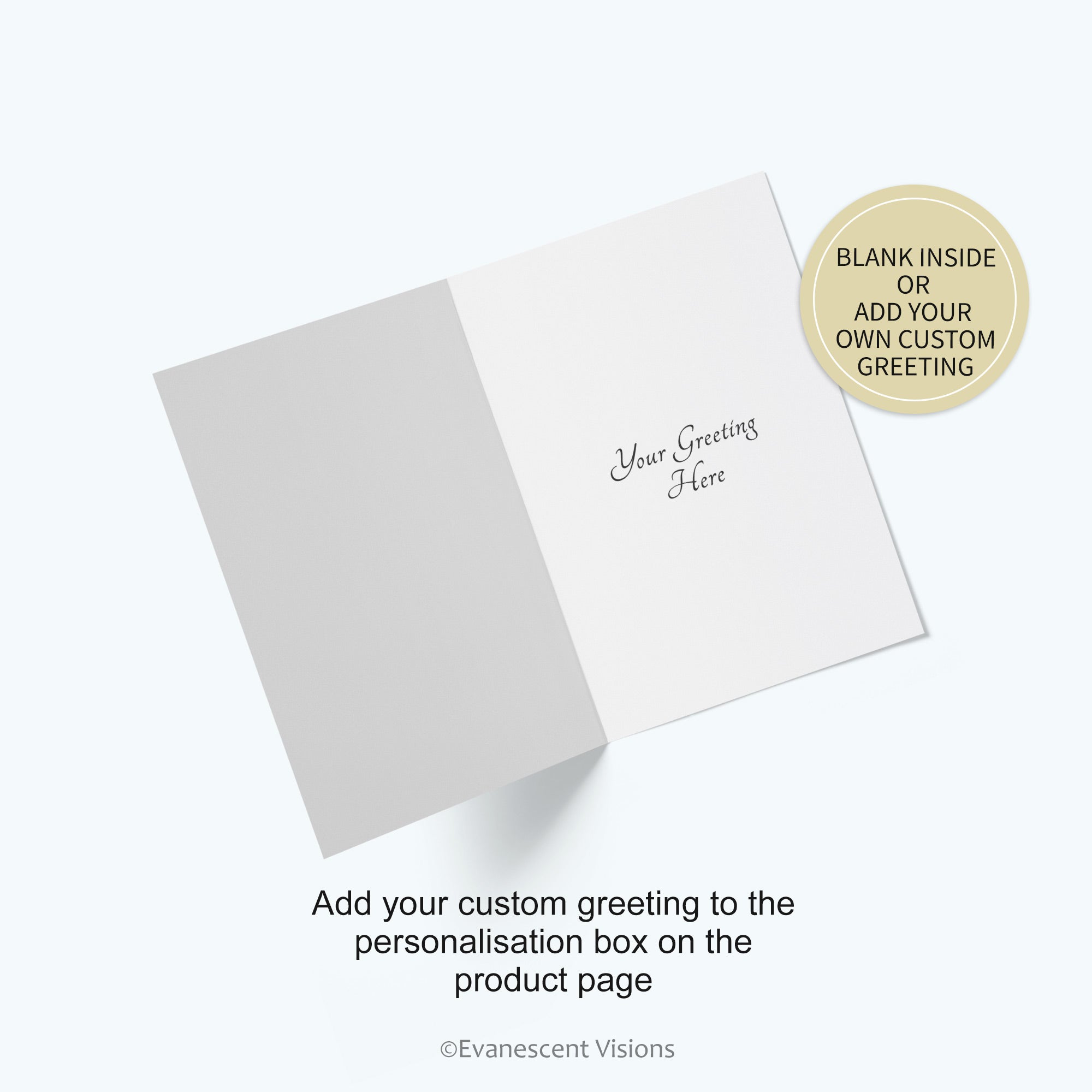 Inside view of the card with a greeting.
