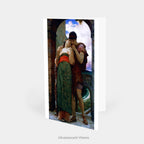 Personalised Anniversary Card standing up featuring Frederic Leighton's artwork called 'Wedded' 