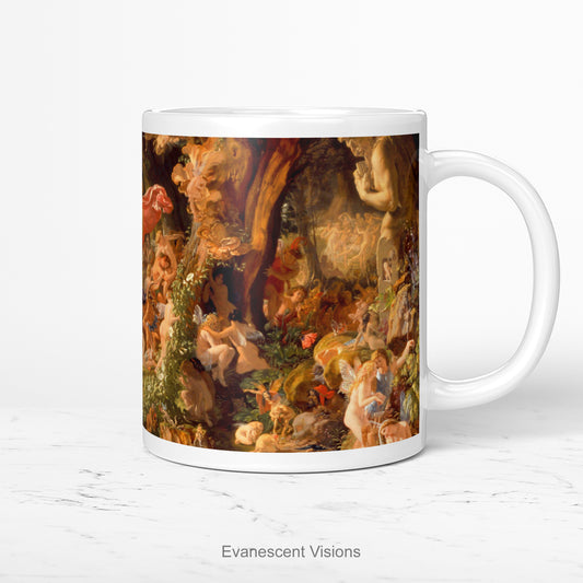 A Midsummer Night's Dream Fine Art Mug on a marble table