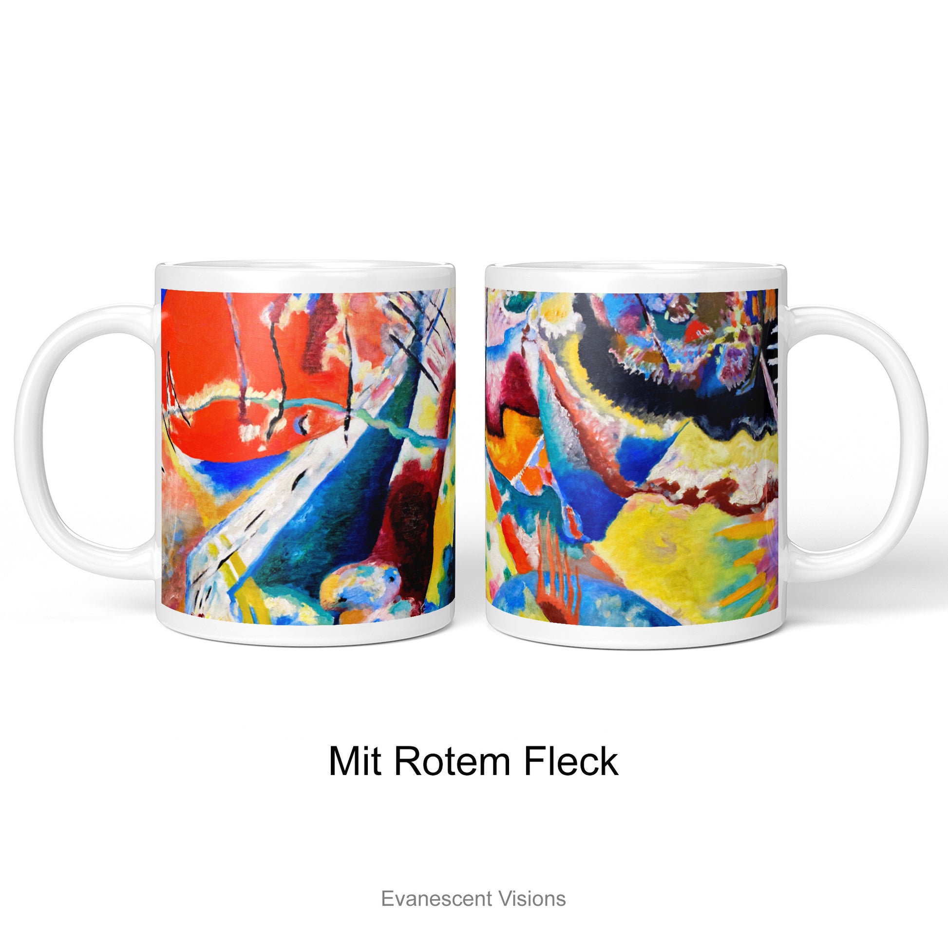 Kandinsky Abstract Art Mug design Mit Rotem Fleck