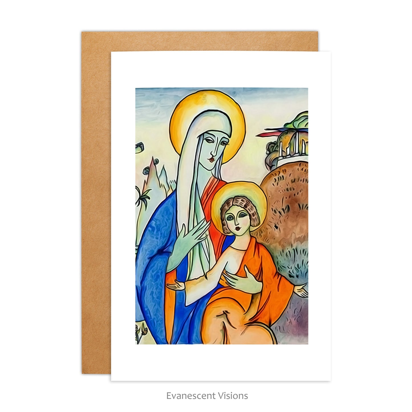 Kandinsky Madonna and Child art Christmas Card