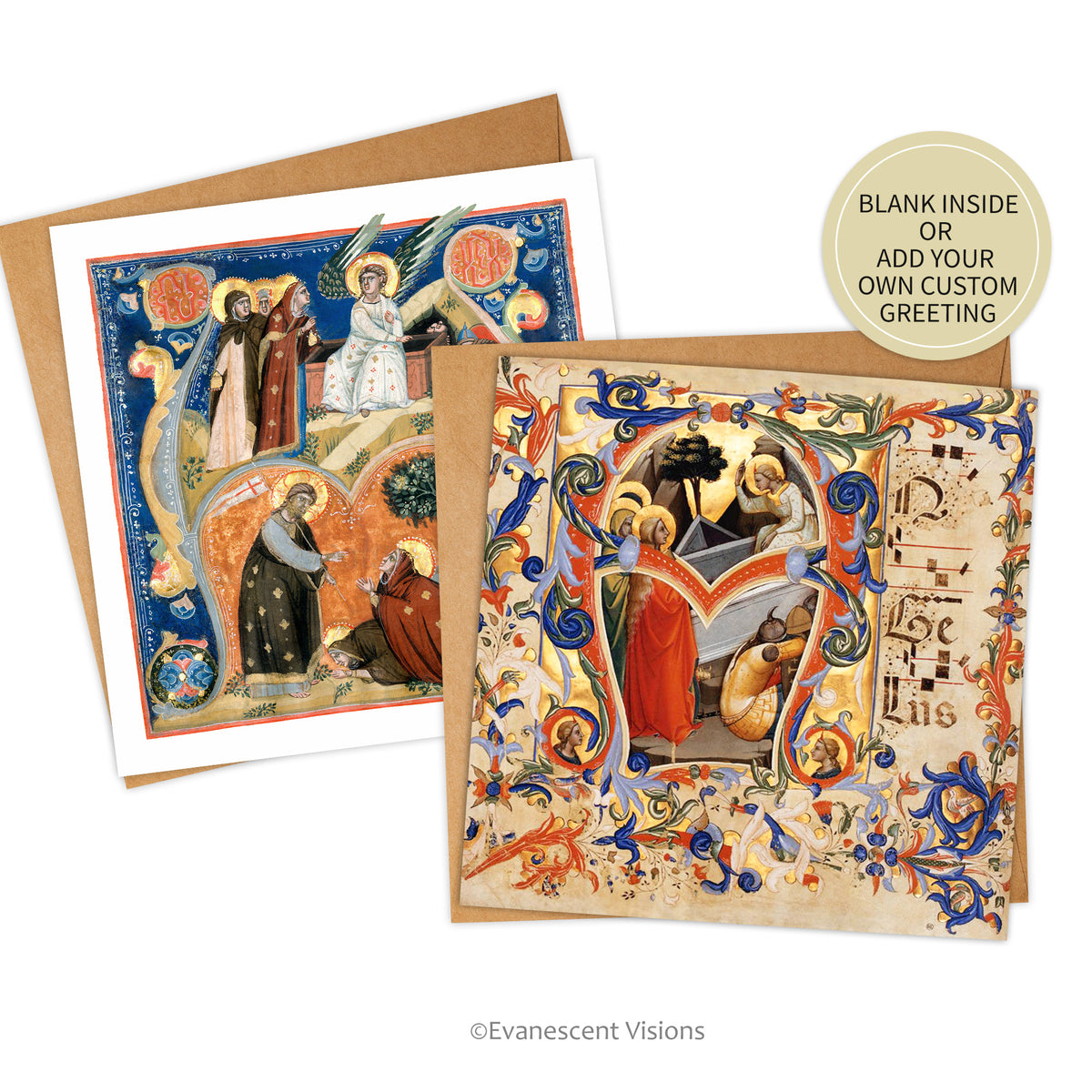 Medieval Illuminations Religious Greeting Cards with envelopes