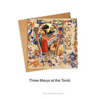 Medieval Illuminations Religious Greeting Card with the Three Marys at the Tomb of Christ design