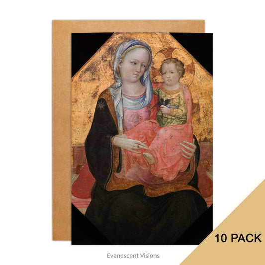 front view of the Franchi Virgin and Child Art Greeting Card with envelope
