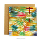 Colourful Lamb with cross easter or religious greeting card with envelope