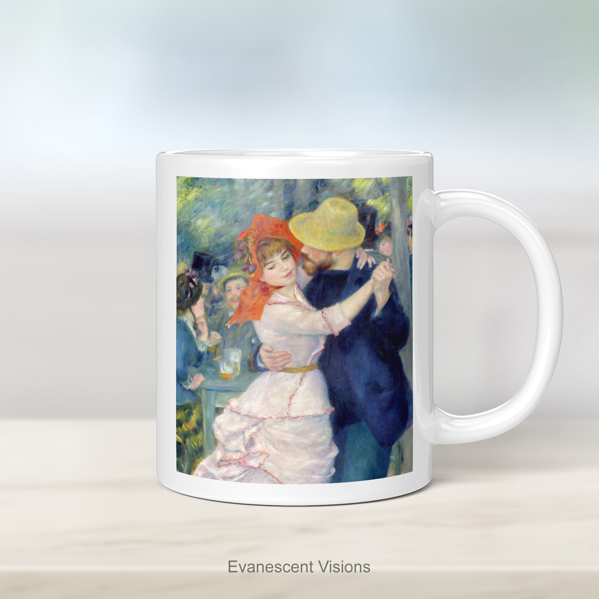 Personalised Art Mug for Anniversary  on a counter