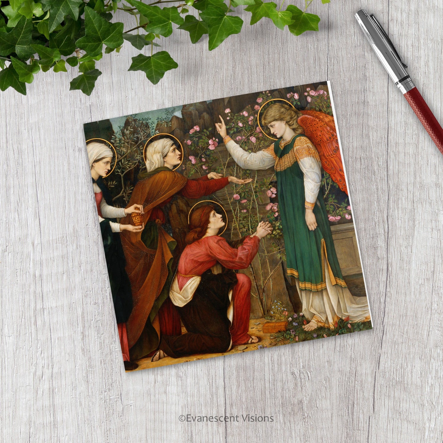 Three Marys with an Angel Greeting Card