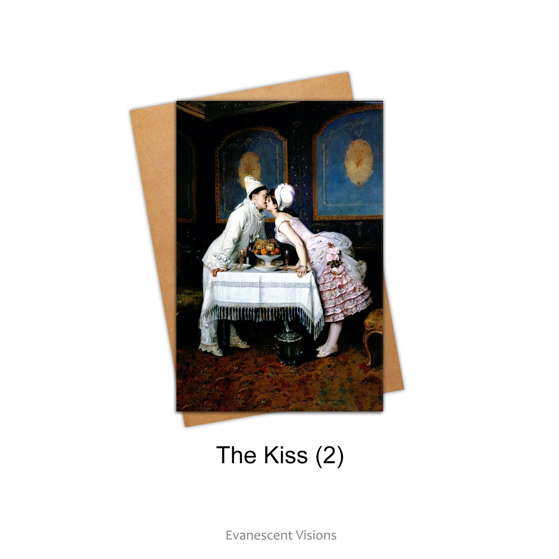 The Kiss Romantic Valentine's Day or Anniversary Fine Art Card Design 2