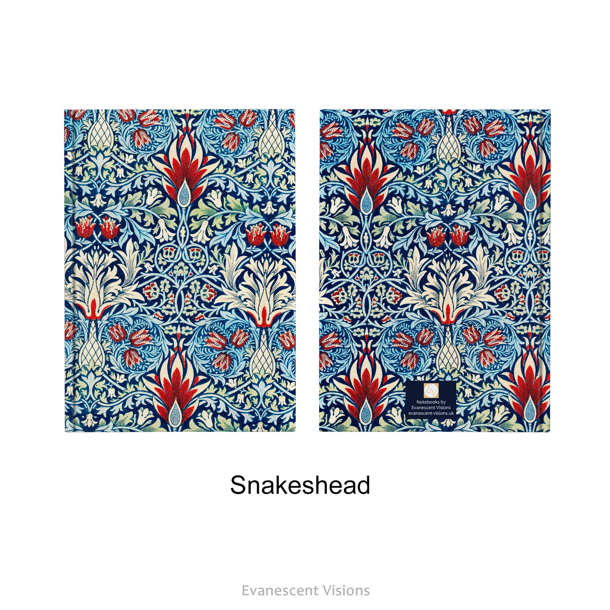 William Morris Patterned Hardcover Notebook with Snakeshead design
